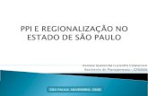 PPI E REGIONALIZAÇÃO NO ESTADO DE SÃO PAULO