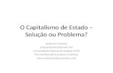 O Capitalismo de Estado – Solução ou Problema?