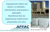 Argamassas Fabris em SACO e a GRANEL:  distribuição, preparação e aplicação.