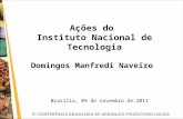 Ações do  Instituto Nacional de Tecnologia Domingos Manfredi Naveiro