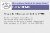 Grupo de Interesse em EaD na UFMG Dados levantados no questionário