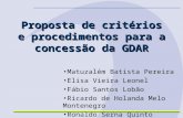 Proposta de critérios e procedimentos para a concessão da GDAR