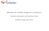 Equilíbrio geral computável e análise regional Caracteríticas Desejáveis Possíveis Aplicações