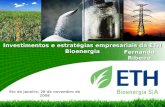 Investimentos e estratégias empresariais da ETH  Bioenergia