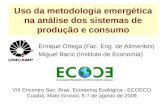 Uso da metodologia emergética na análise dos sistemas de produção e consumo