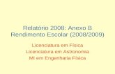 Relatório 2008: Anexo B Rendimento Escolar (2008/2009)