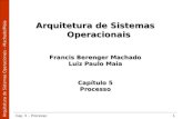Arquitetura de Sistemas Operacionais Francis Berenger Machado Luiz Paulo Maia Capítulo 5 Processo