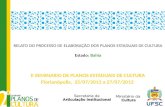 RELATO DO PROCESSO DE ELABORAÇÃO DOS PLANOS ESTADUAIS DE CULTURA Estado:  Bahia