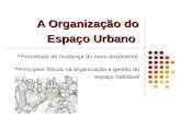 A Organização do Espaço Urbano