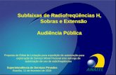 Subfaixas de Radiofreqüências H, Sobras e Extensão Audiência Pública