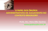 O PAPEL DOS ÓRGÃOS ADMINISTRATIVOS DE JULGAMENTO NO CONTEXTO BRASILEIRO
