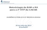Metodologia da BAR e RA para a 2ª RTP da CAESB