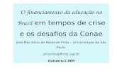 O financiamento da educação no Brasil  em tempos de crise e os desafios da Conae