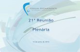 21ª Reunião  Plenária 12 de julho de 2012