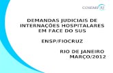 DEMANDAS JUDICIAIS DE INTERNAÇÕES HOSPITALARES EM FACE DO SUS ENSP/FIOCRUZ RIO DE JANEIRO