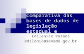 Análise comparativa das bases de dados de legislação estadual e distrital.