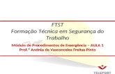 Módulo de Procedimentos de Emergência – AULA 1 Prof.ª Andréa de Vasconcelos Freitas Pinto