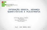 INTERAÇÃO GENICA, HERANÇA QUANTITATIVA E PLEIOTROPIA