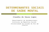 DETERMINANTES SOCIAIS DE SAÚDE MENTAL
