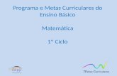 Programa e Metas Curriculares do Ensino Básico Matemática 1º Ciclo