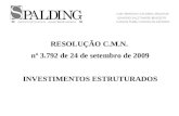RESOLUÇÃO C.M.N.  nº 3.792 de 24 de setembro de 2009 INVESTIMENTOS ESTRUTURADOS