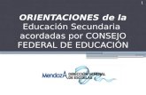 ORIENTACIONES de  la  Educación Secundaria  acordadas por CONSEJO FEDERAL DE EDUCACIÓN