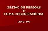 GESTÃO DE PESSOAS E CLIMA ORGANIZACIONAL