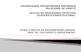 TEORIA E PRÁTICA DA ARGUMENTAÇÃO JURÍDICA PROF. DR. LUÍS RODOLFO SOUZA DANTAS