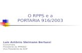 O RPPS e a PORTARIA 916/2003