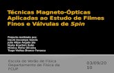 Técnicas  Magneto-Ópticas  Aplicadas ao Estudo de Filmes Finos e  V álvulas de  S pin