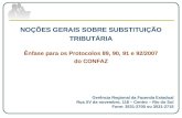 NOÇÕES GERAIS SOBRE SUBSTITUIÇÃO TRIBUTÁRIA Ênfase para os Protocolos  89, 90, 91 e 92/2007