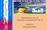 Materialização CAP. 10 Preparação de  Experiências Cap. 12 2012-8-1 Rosana De Rosa