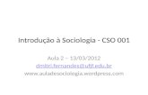 Introdução  à  Sociologia  - CSO 001