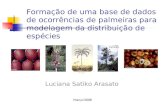 Formação de uma base de dados de ocorrências de palmeiras para modelagem da distribuição de espécies