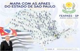 Mapa com as APAES do Estado de São Paulo