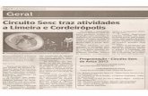 Circuito Sesc traz atividades a Limeira e Cordeirópolis