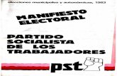 Manifiesto Electoral del PST a les eleccions del 83