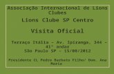 Lions Clube SP Centro - Visita Oficial - 15/08/2012