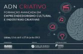 ADN CRIATIVO - Formação Avançada em Empreendedorismo Cultural e Indústrias Criativas