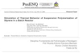 Simulação do comportamento térmico da polimerização em suspensão de poliestireno em reator batelada