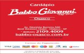 Cardápio - Babbo Giovanni - Osasco - 2011