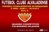 Calendário Torneio Complementar Benjamins Serie C 2014/2015