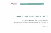 Boletim Informativo. Compilação de legislação no domínio da educação e ciência – 2012