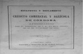 1865 Estatutos y Reglamento del Credito Comercial y Agricola de Cordoba