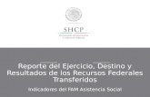 Reporte del Ejercicio, Destino y Resultados de los Recursos Federales Transferidos Indicadores del FAM Asistencia Social.