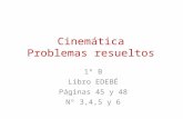 Cinemática Problemas resueltos 1º B Libro EDEBÉ Páginas 45 y 48 Nº 3,4,5 y 6.