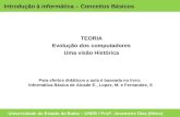 Universidade do Estado da Bahia – UNEB / Profª. Josemeire Dias [Meire] Introdução à informática – Conceitos Básicos TEORIA Evolução dos computadores Uma.
