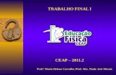 TRABALHO FINAL I CEAP – 2011.2 Prof.ª Maria Helena Carvalho /Prof. Msc. Paulo José Morais.