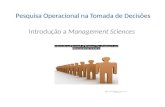 Pesquisa Operacional na Tomada de Decisões Introdução a Management Sciences.