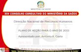 Direcção Nacional de Recursos Humanos PLANO DE ACÇÃO PARA O ANO DE 2015 Apresentado por: António A. Costa.